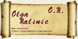 Olga Malinić vizit kartica
